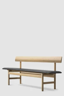 Benk - BM Bench 3171 Såpet Eik / 98 Sort Lær