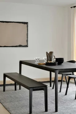 Benk - Bok Oak 146xh46cm Black
