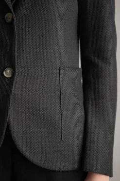 Blazer - Stand Up Collar Linen Honeycomb