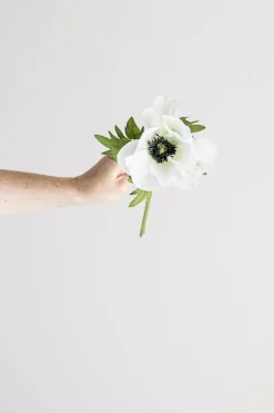 Blomst - Anemone H43cm Hvit