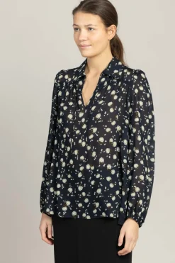 Bluse - Floral Volumes Blue/White Flower Garden