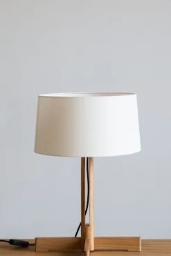 Bordlampe - Fad H61cm Natural Oak/Linen