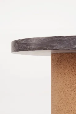 Bord - Sintra h42cm dia60cm Black Marble/Cork