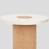 Bord - Sintra h42cm dia60cm White Marble/Cork