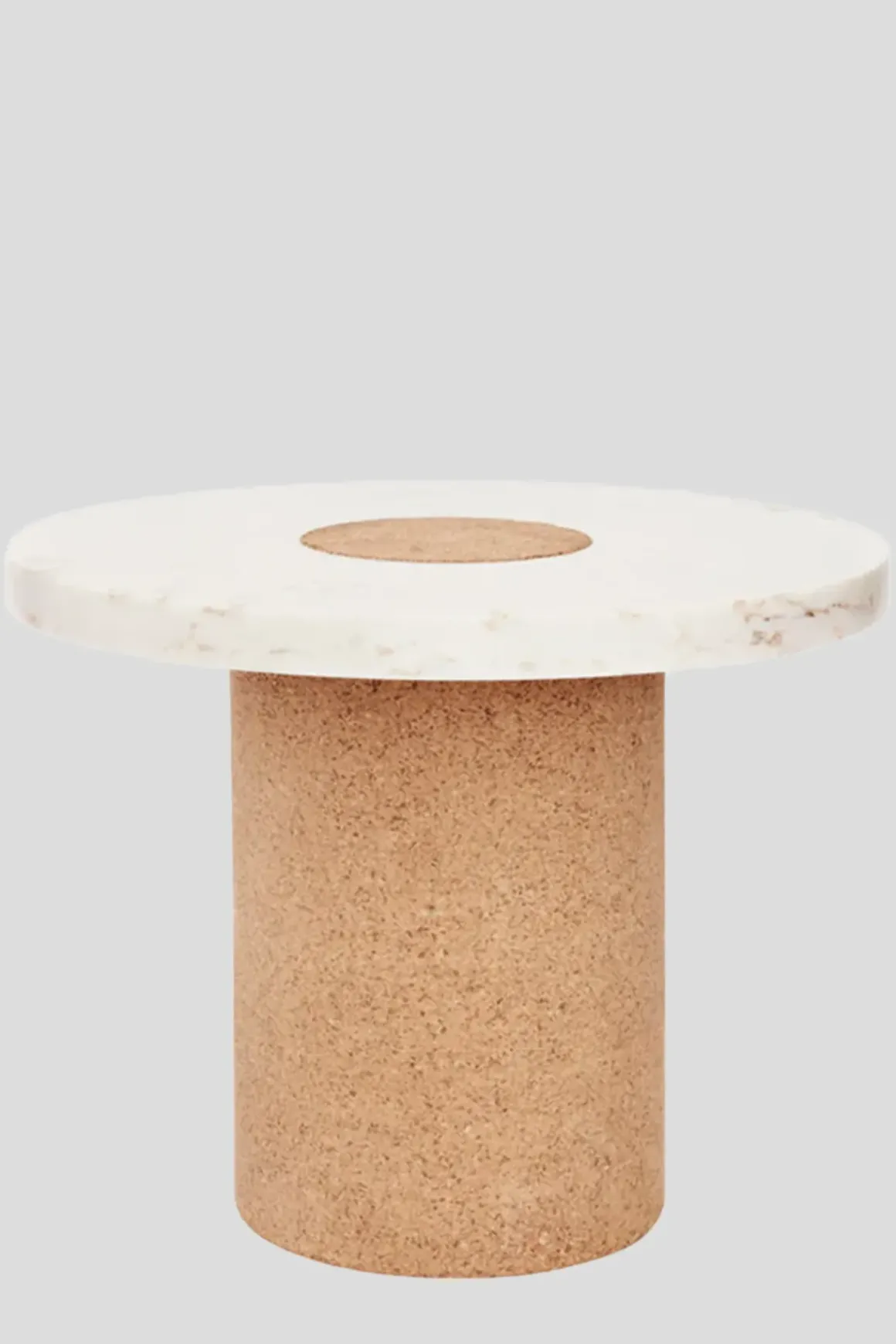 Bord - Sintra h42cm dia60cm White Marble/Cork
