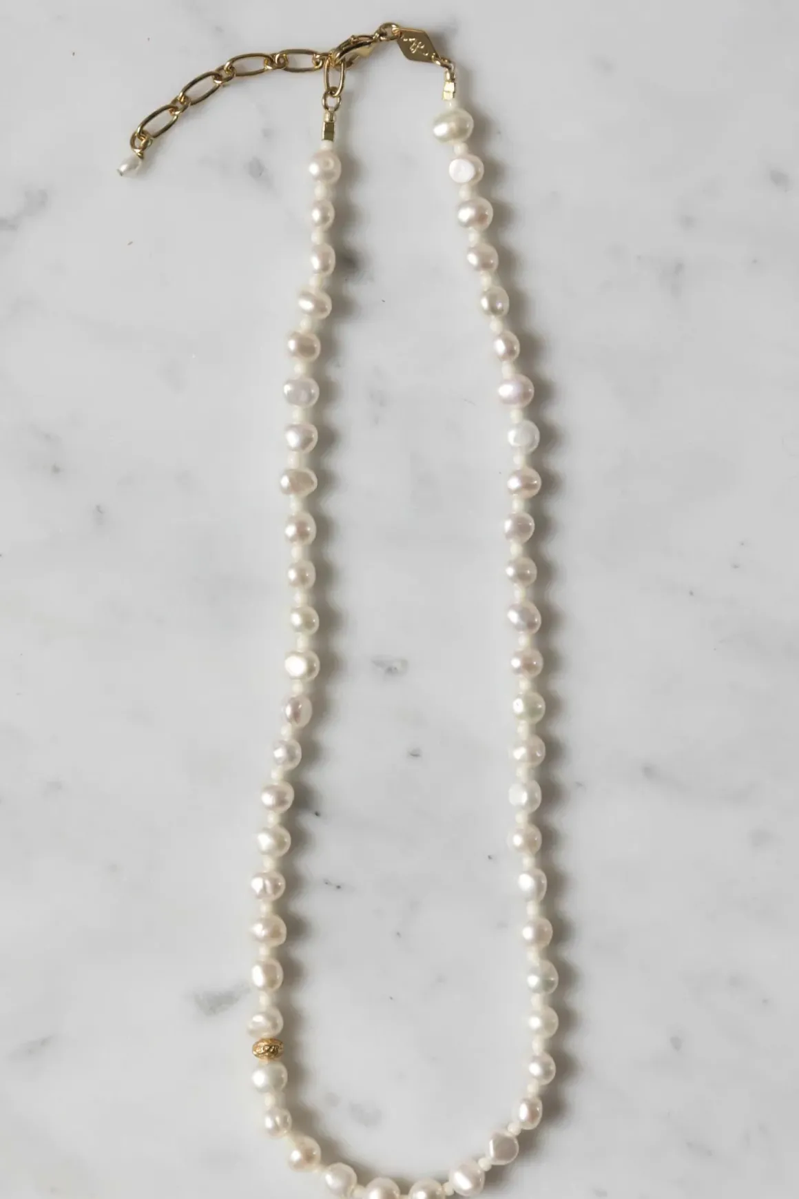 Halskjede - Petit Stellar Pearly Gold