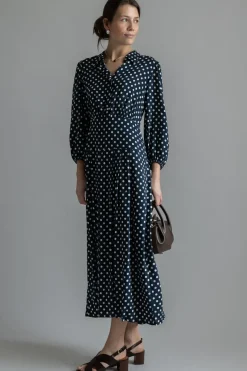Kjole - Izzy Navy Mini Polka Dots