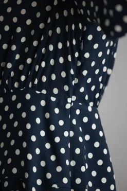 Kjole - Izzy Navy Mini Polka Dots