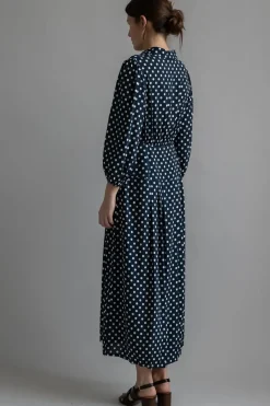 Kjole - Izzy Navy Mini Polka Dots