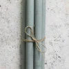 Kronelys - H27cm Grønn Støvet