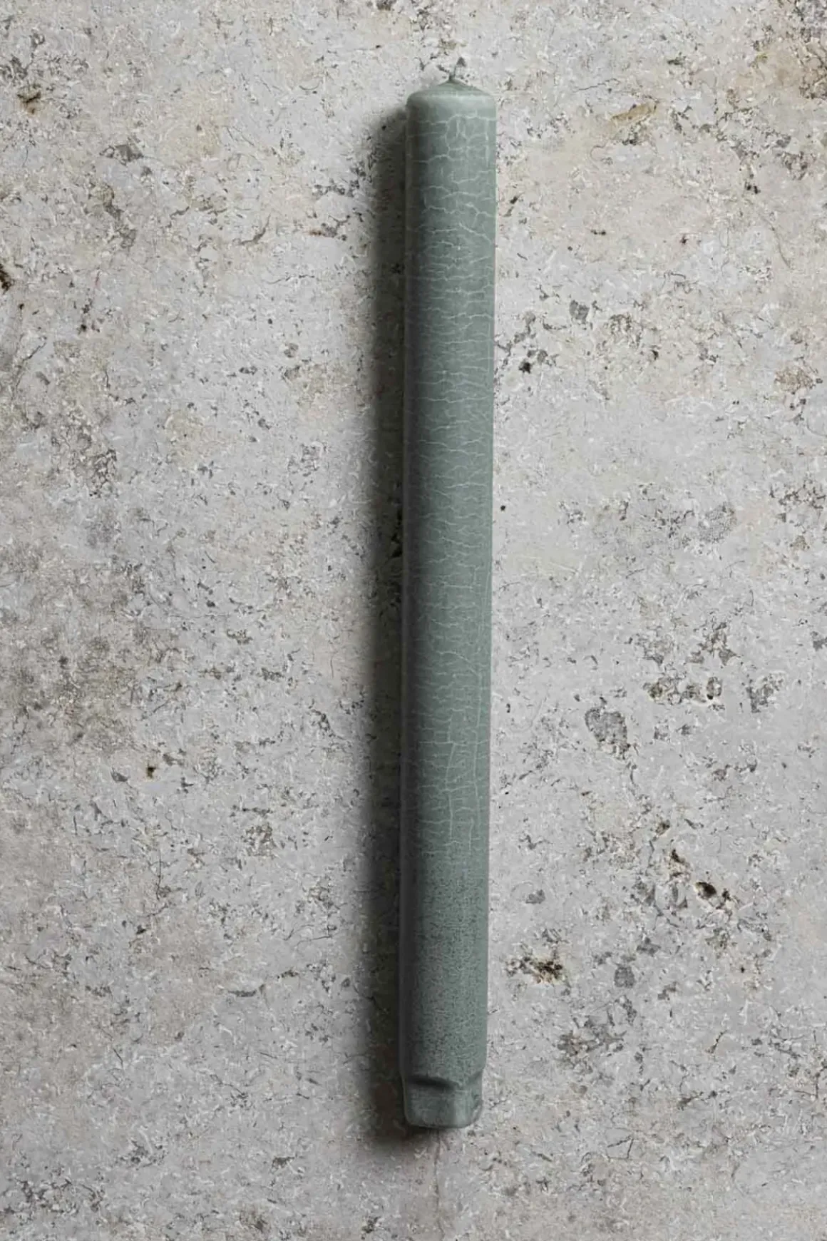 Kronelys - H27cm Grønn Støvet