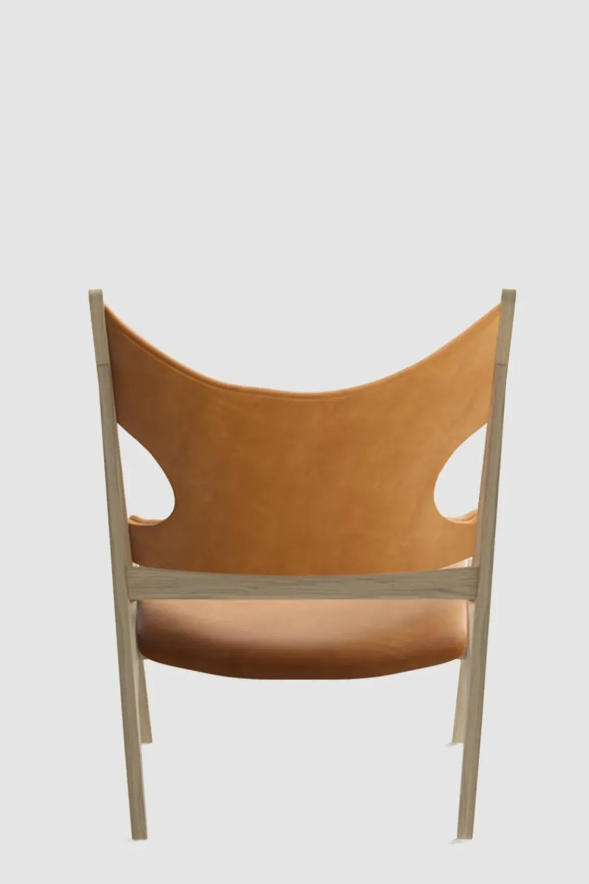 Lenestol - Knitting Lounge Chair, Natural Oak, Dunes Cognac 21000