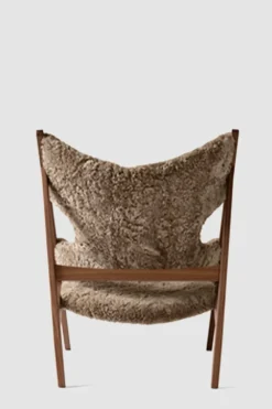 Lenestol - Knitting Lounge Chair, Walnut, Sheepskin Shahara