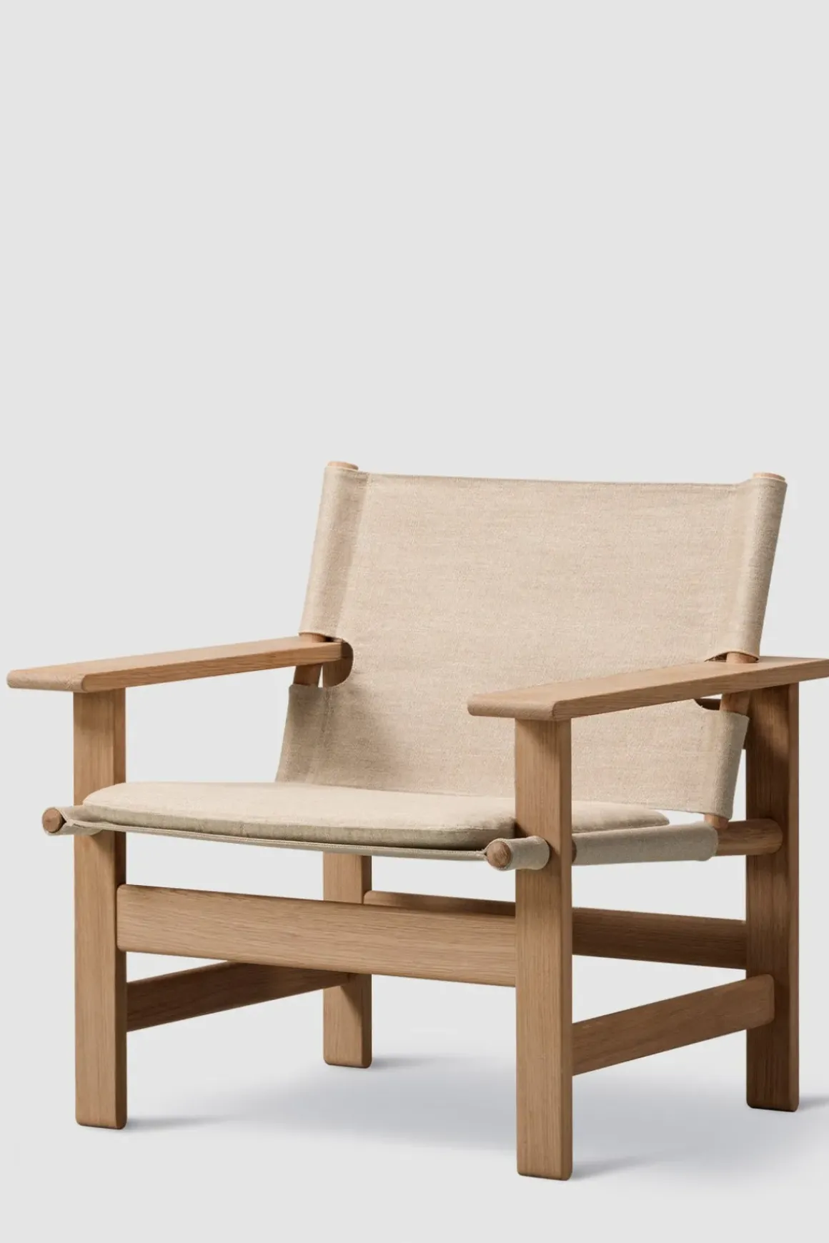 Loungestol - The Canvas Chair 2031 Eik Lys Oljet/Naturfarget Canvas Inkl. Pute