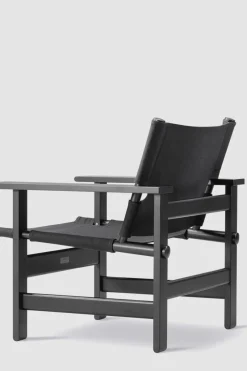 Loungestol - The Canvas Chair 2031 Sortlakkert Eik / Sort Canvas