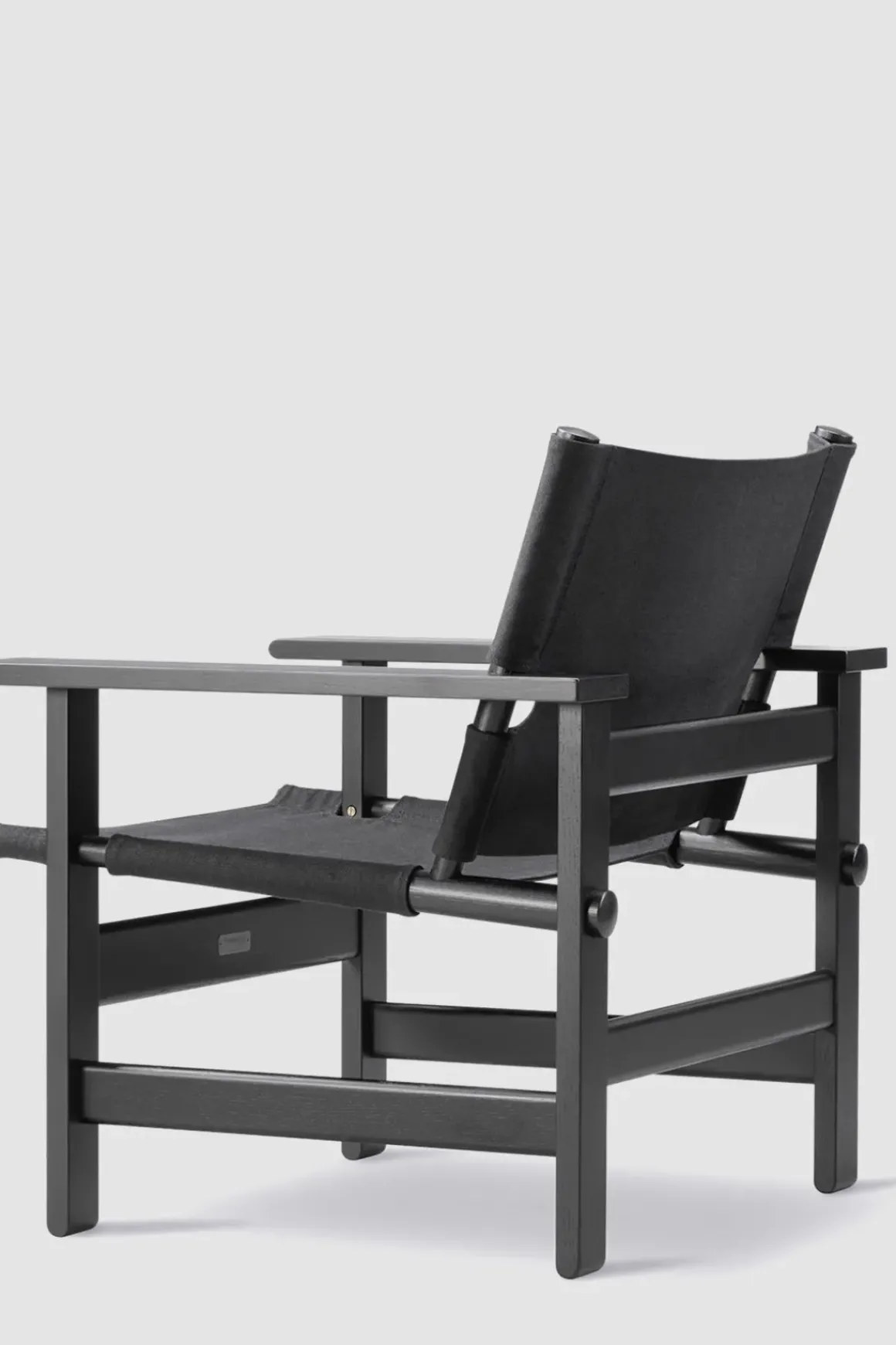Loungestol - The Canvas Chair 2031 Sortlakkert Eik / Sort Canvas