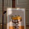 Plakat - Lemons u0026 Oranges in Checkered Vase A4