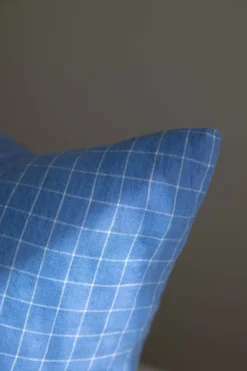 Putetrekk - 50x50cm Blue School Check