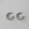 Øreringer - Pastry Hoops Large 25mm Rhodium