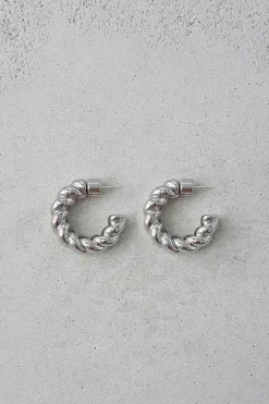 Øreringer - Pastry Hoops Large 25mm Rhodium