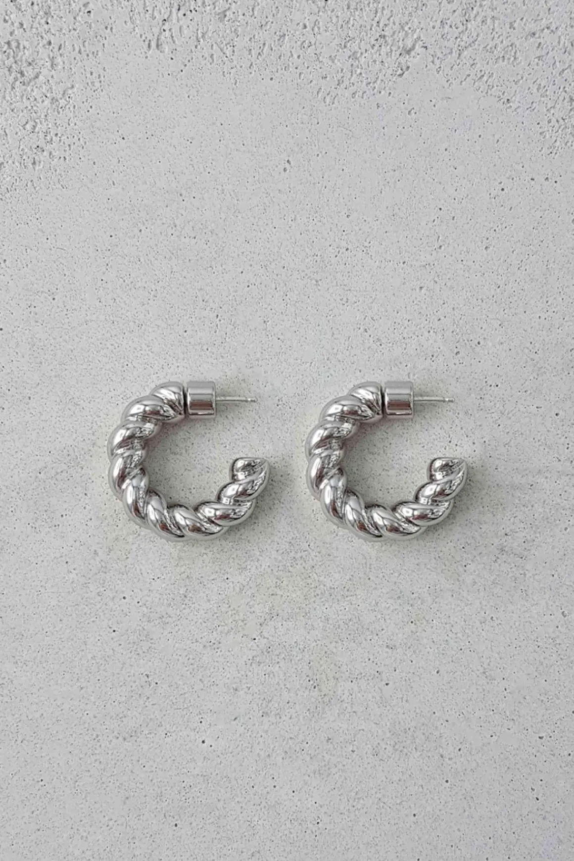 Øreringer - Pastry Hoops Large 25mm Rhodium