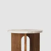 Sidebord - Androgyne dia50cm Walnut/Kunis Breccia Stone