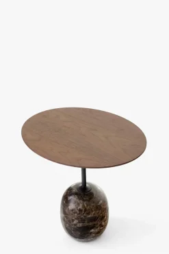 Sidebord - Lato LN9 Lacquered Walnut w/Emparador Marble