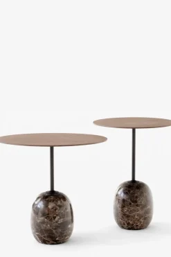 Sidebord - Lato LN9 Lacquered Walnut w/Emparador Marble