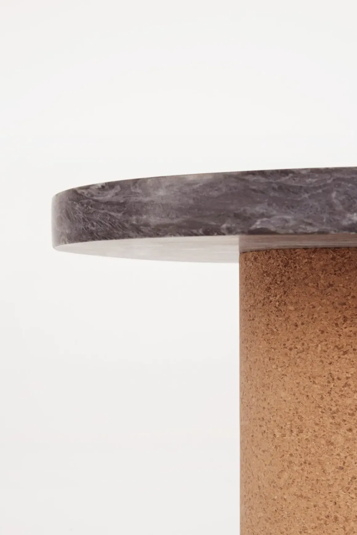 Sidebord - Sintra h33cm dia39cm Black Marmor/Cork