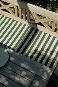 Sittepute - Til Drachmann Benk 200 Light Apricot/Dark Green Stripe