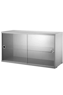 Skap - Glassdører 78x30x42 Grå
