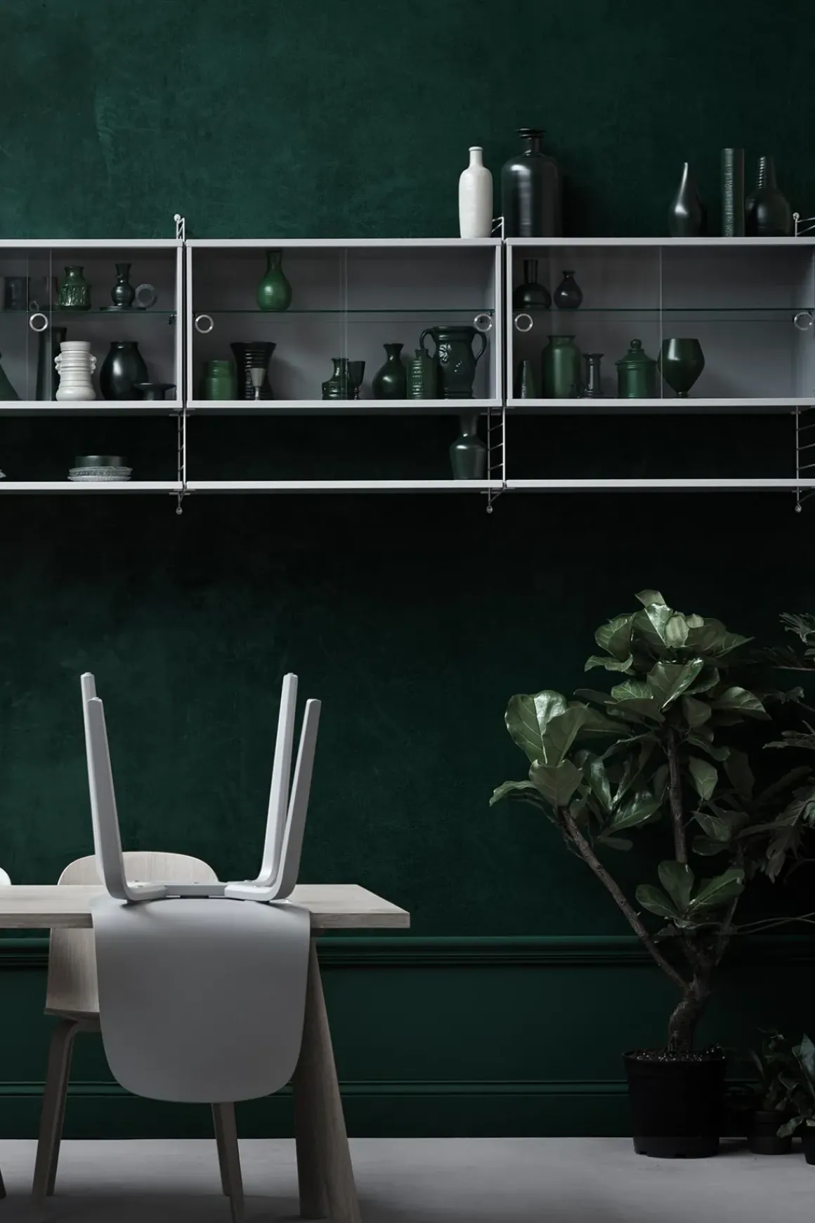 Skap - Glassdører 78x30x42 Grå