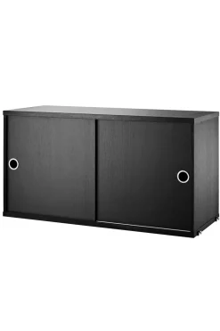 Skap - Skyvedører 78x30x42 Sort Ask