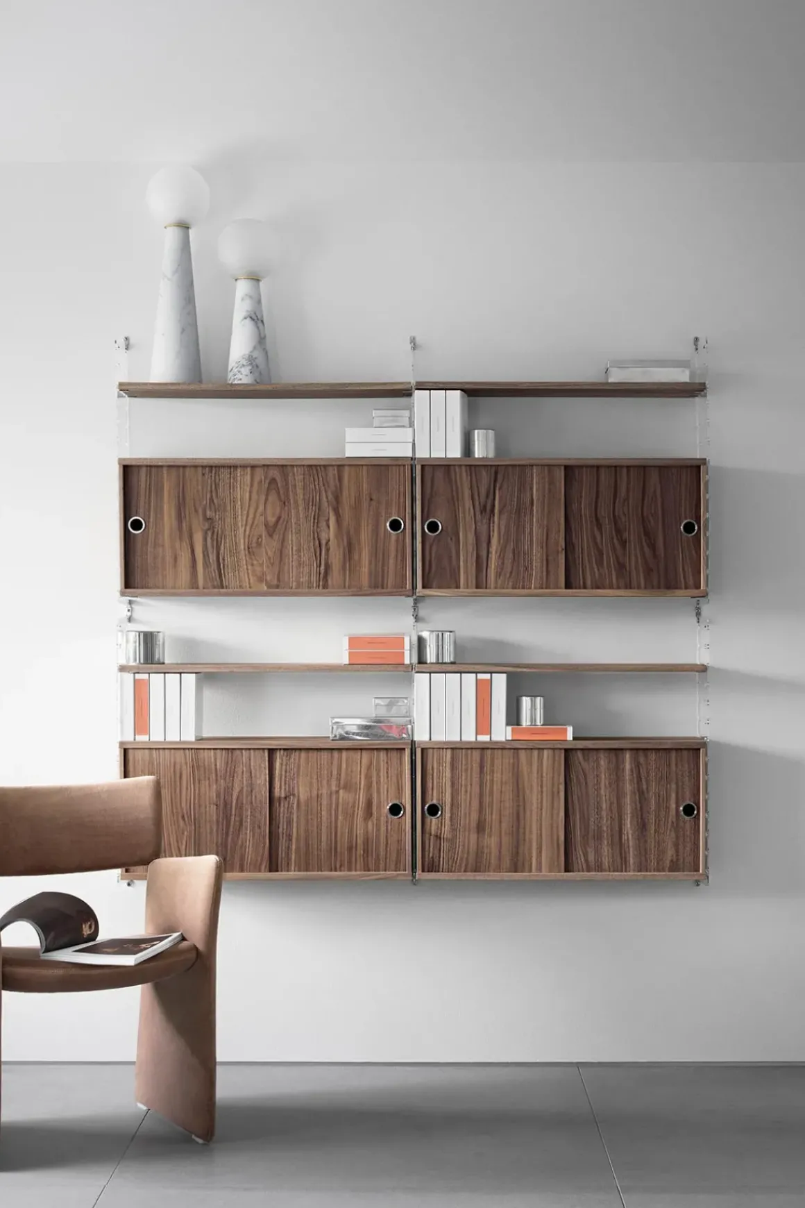 Skap - Skyvedører 78x20x37 Valnøtt