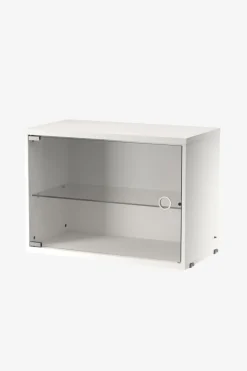Skap - Vitrineskap Hengslet Glassdør 58x30x42 Hvit