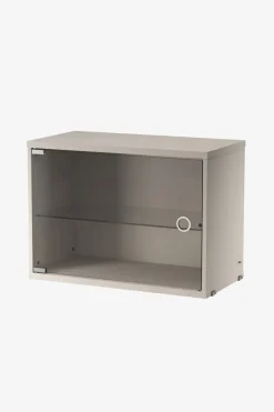 Skap - Vitrineskap Hengslet Glassdør 58x30x42 Beige