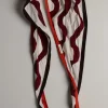 Skjerf - Ribbon Print Cotton Garnet