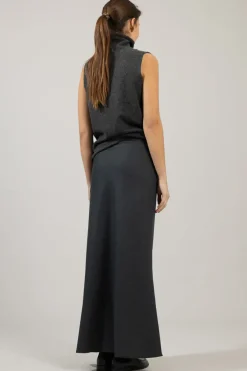 Skjørt - Bias Cut Maxi Charcoal Grey