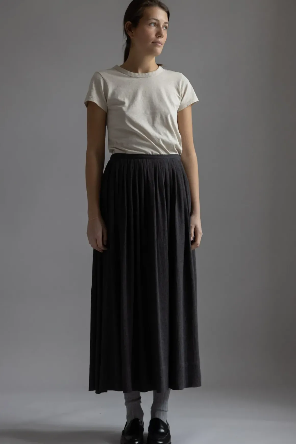Skjørt - Naama Thin Wool Dark Grey