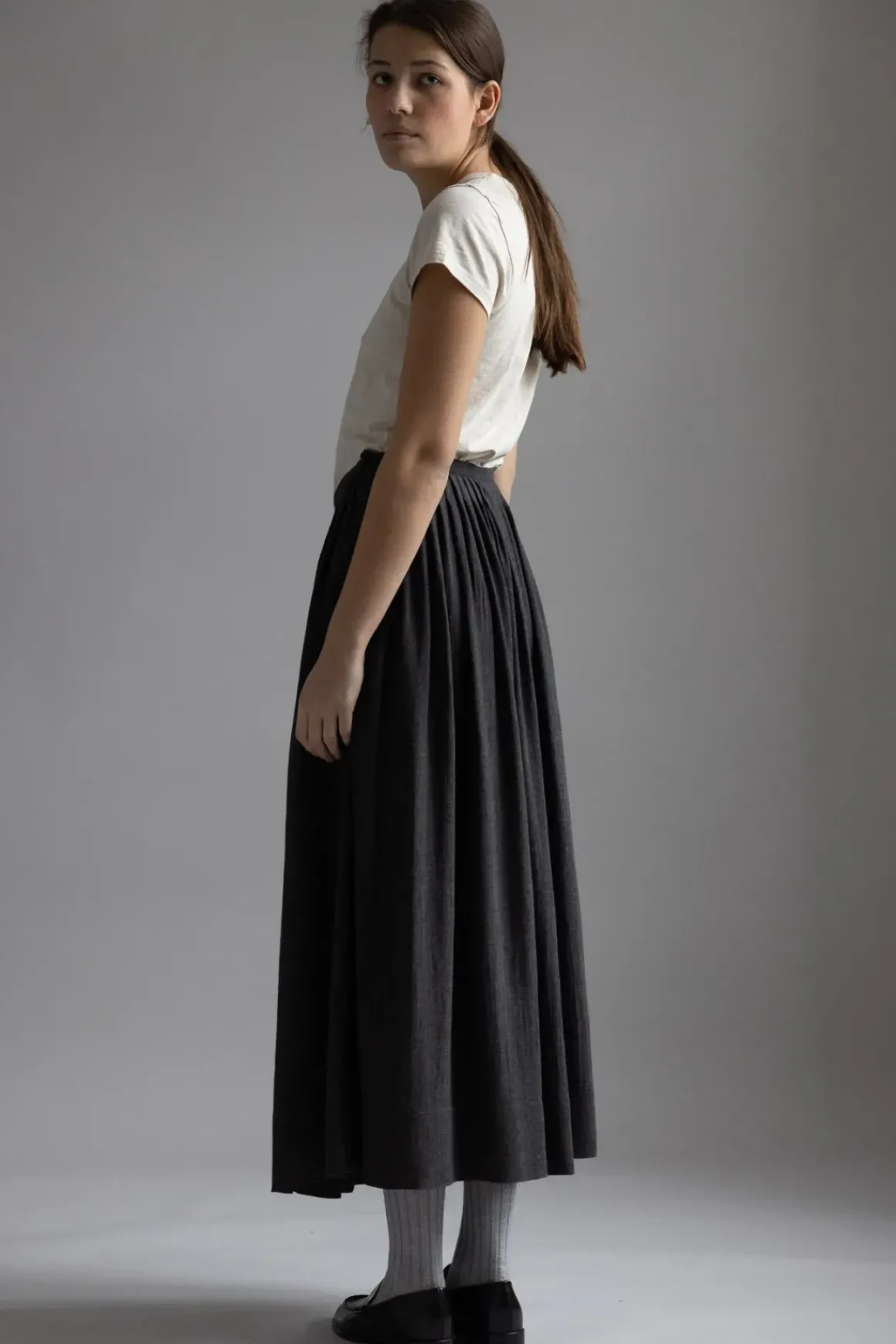 Skjørt - Naama Thin Wool Dark Grey