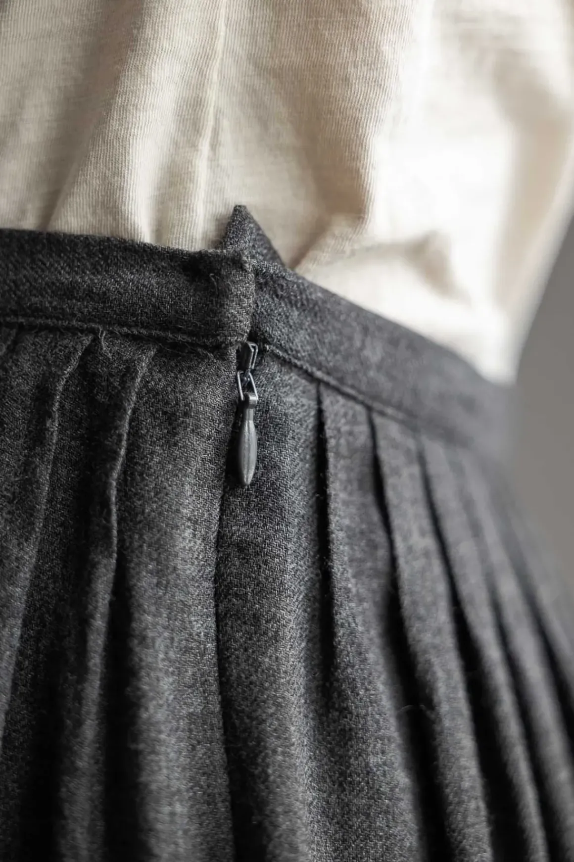 Skjørt - Naama Thin Wool Dark Grey