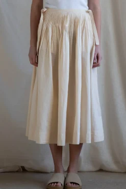 Skjørt - Pleated Cotton Linen