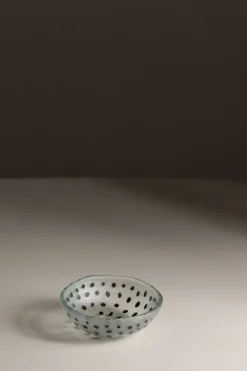 Skål - Sorte Prikker 9cm Glass