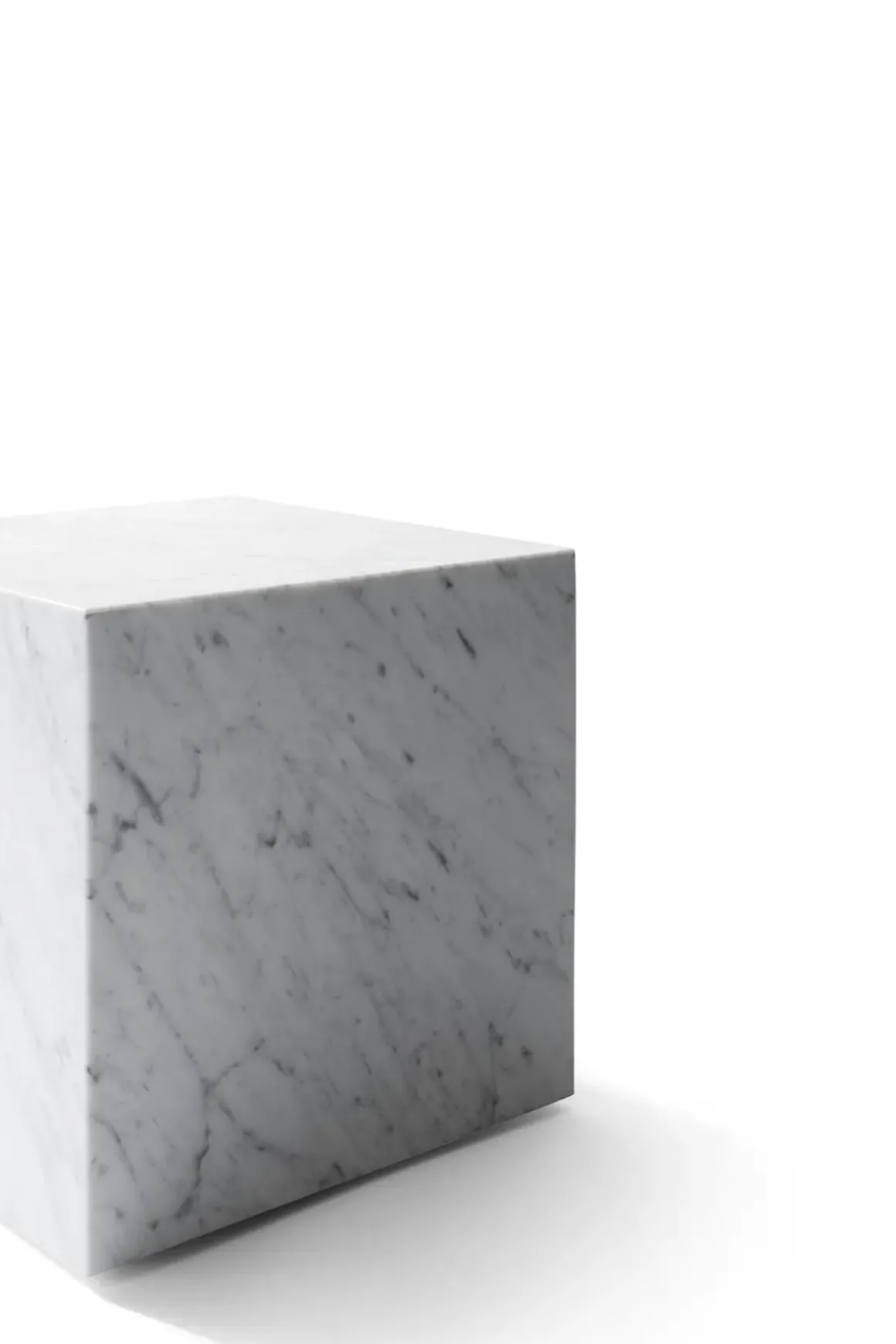 Sofabord - Plinth Cubic 40x40xh39cm White Marble