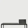 Spisebord - Bok m/Ileggsplate 140/220x90xH76cm Sort Lakkert Eik