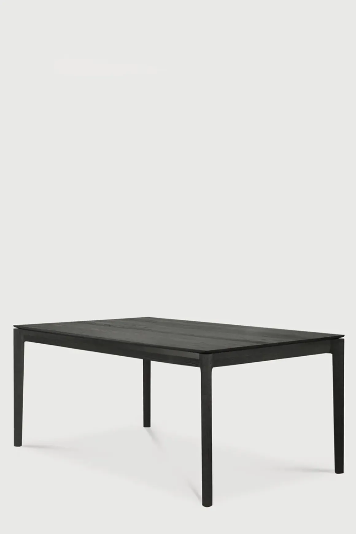 Spisebord - Bok m/Ileggsplate 140/220x90xH76cm Sort Lakkert Eik