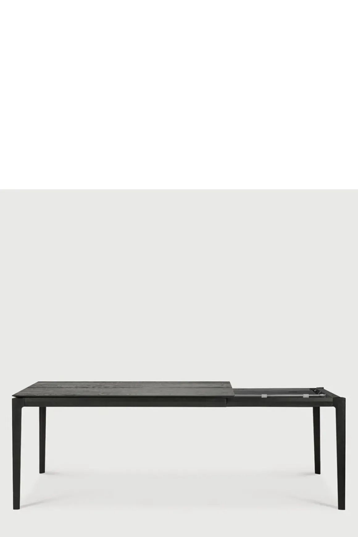 Spisebord - Bok m/Ileggsplate 140/220x90xH76cm Sort Lakkert Eik
