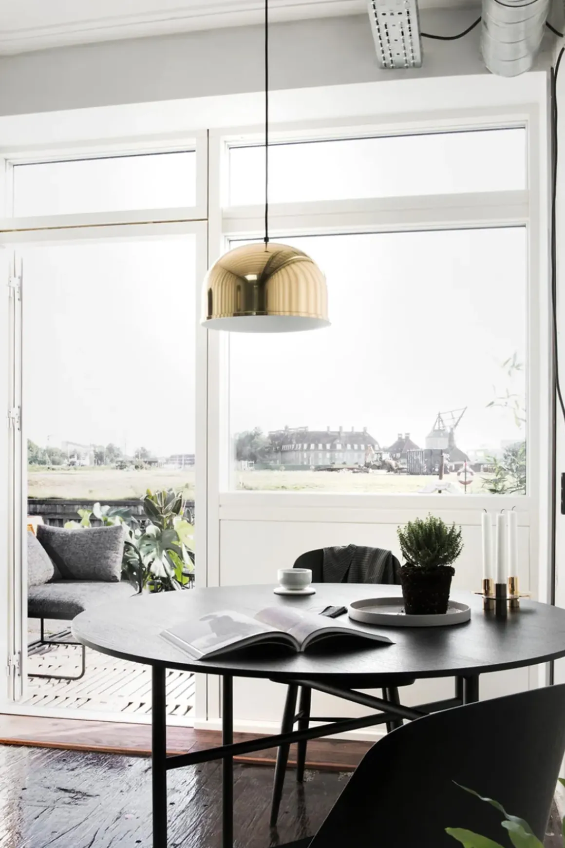 Spisebord - Snaregade dia120xh73 Charcoal/Black