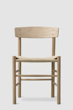 Spisestuestol - J39 Folkestolen Lys Oljet Eik / Naturfarget Papirgarn