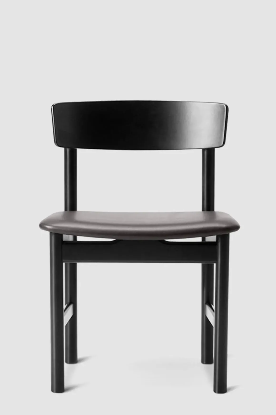 Spisestuestol - Mogensen Model 3236 Sortlakkert Eik / 98 Sort Lær